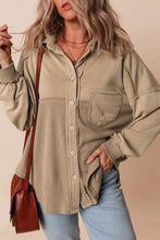Load image into Gallery viewer, Waffle-Knit Collared Neck Long Sleeve Shacket