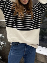 Load image into Gallery viewer, Striped Mock Neck Long Sleeve Sweater
