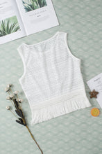 Load image into Gallery viewer, Fringe Openwork Round Neck Tank