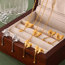 Load image into Gallery viewer, Titanium Steel Gold-Plated Bow Pendant Necklace