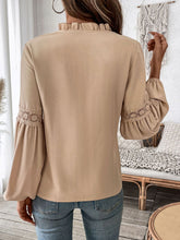 Load image into Gallery viewer, Perfee Frill Tie Neck Long Sleeve Blouse
