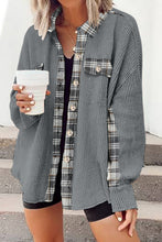 Load image into Gallery viewer, Plaid Button Down Collared Jacket