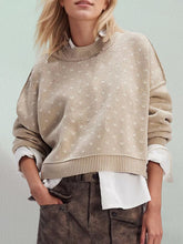 Load image into Gallery viewer, Slit Round Neck Long Sleeve Sweater