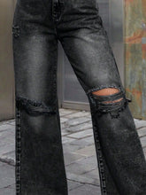 Load image into Gallery viewer, Distressed Wide Leg Jeans with Pockets