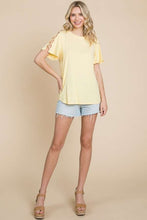 Load image into Gallery viewer, Culture Code Round Neck Crisscross Short Sleeve T-Shirt