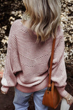 Load image into Gallery viewer, Textured Striped Round Neck Long Sleeve Top