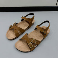 Load image into Gallery viewer, Open Toe Flat Buckle Sandals