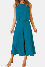 Load image into Gallery viewer, Round Neck Top and Wide Leg Pants Set