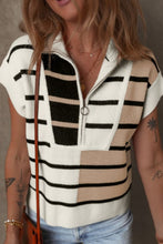 Load image into Gallery viewer, Striped Half Zip Sweater Vest