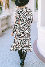 Load image into Gallery viewer, Leopard Open Front Long Sleeve Cover Up