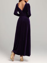 Load image into Gallery viewer, Velvet Square Neck Long Sleeve Dress
