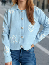 Load image into Gallery viewer, Pearl Trim Collared Neck Long Sleeve Cardigan