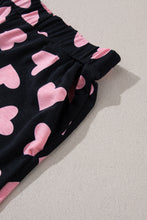 Load image into Gallery viewer, Heart Print Long Sleeve Top and Shorts Lounge Set