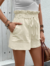 Load image into Gallery viewer, Paperbag Waist Shorts with Pockets