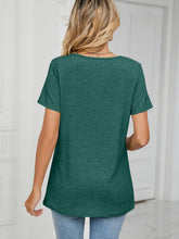 Load image into Gallery viewer, Ruched V-Neck Short Sleeve T-Shirt