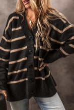 Load image into Gallery viewer, Striped Button Down Long Sleeve Cardigan