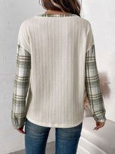 Load image into Gallery viewer, Perfee Plaid Half Button Long Sleeve T-Shirt