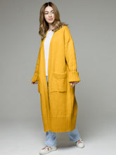 Load image into Gallery viewer, Pocketed Open Front Dropped Shoulder Cardigan