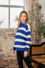 Load image into Gallery viewer, Sew In Love Full Size Contrast Striped Round Neck Sweater