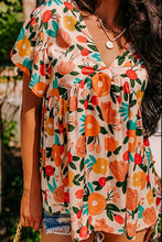 Load image into Gallery viewer, Printed V-Neck Short Sleeve Blouse
