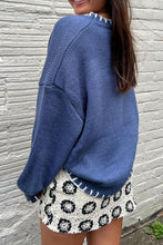 Load image into Gallery viewer, Bow Graphic Round Neck Long Sleeve Sweater