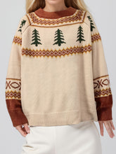 Load image into Gallery viewer, Graphic Round Neck Long Sleeve Sweater