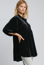 Load image into Gallery viewer, Umgee Full Size Polka Dot Button Up Half Sleeve Shirt