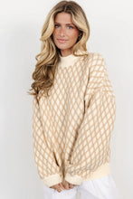 Load image into Gallery viewer, Diamond Pattern Mock Neck Long Sleeve Sweater