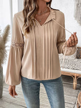 Load image into Gallery viewer, Perfee Frill Tie Neck Long Sleeve Blouse