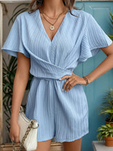 Load image into Gallery viewer, Tied V-Neck Short Sleeve Romper