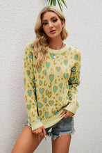 Load image into Gallery viewer, Heart Round Neck Dropped Shoulder Sweater