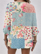 Load image into Gallery viewer, Full Size Printed V-Neck Blouse