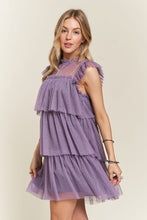 Load image into Gallery viewer, ADORA Layered Ruffled Cap Sleeve Mesh Dress