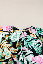 Load image into Gallery viewer, Plus Size Printed Tie Neck Short Sleeve Blouse