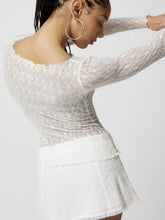 Load image into Gallery viewer, Lace Boat Neck Long Sleeve Blouse