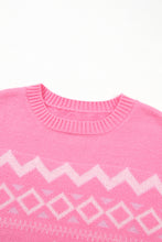 Load image into Gallery viewer, Geometric Drop Shoulder Long Sleeve Sweater