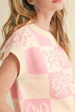 Load image into Gallery viewer, Bow Checkered Round Neck Sweater Vest