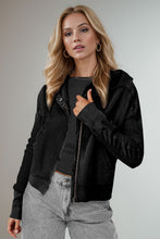 Load image into Gallery viewer, Double Take Waffle-Knit Zip Up Long Sleeve Hooded Jacket