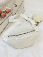 Load image into Gallery viewer, Corduroy Adjustable Strap Crossbody Bag with Pouch