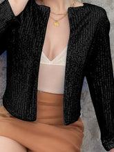 Load image into Gallery viewer, Full Size Sequin Open Front Cropped Jacket