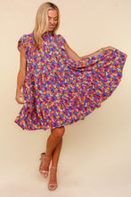 Load image into Gallery viewer, Haptics Frilled Mock Neck Ditsy Floral Dress