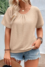 Load image into Gallery viewer, Plus Size Textured Lace Round Neck Short Sleeve T-Shirt