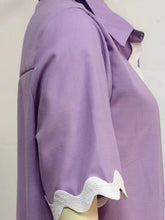 Load image into Gallery viewer, Contrast Trim Collared Neck Top and Shorts Set