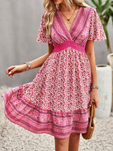Load image into Gallery viewer, Floral Smocked Waist Short Sleeve Mini Dress