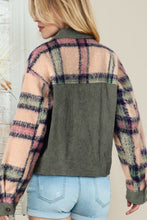 Load image into Gallery viewer, Plaid Corduroy Flap Pockets Button Up Jacket