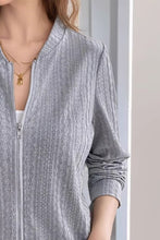 Load image into Gallery viewer, Baseball Collar Zip Up Long Sleeve Jacket