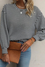 Load image into Gallery viewer, Striped Round Neck Long Sleeve Top