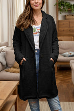 Load image into Gallery viewer, Full Size One Button Long Sleeve Longline Plush Coat