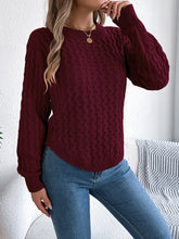 Load image into Gallery viewer, Asymmetric Hem Round Neck Long Sleeve Sweater