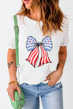 Load image into Gallery viewer, Bow Graphic Round Neck Short Sleeve T-Shirt